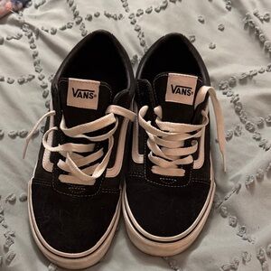 Vans Classic Black and White Lace-Up Shoes